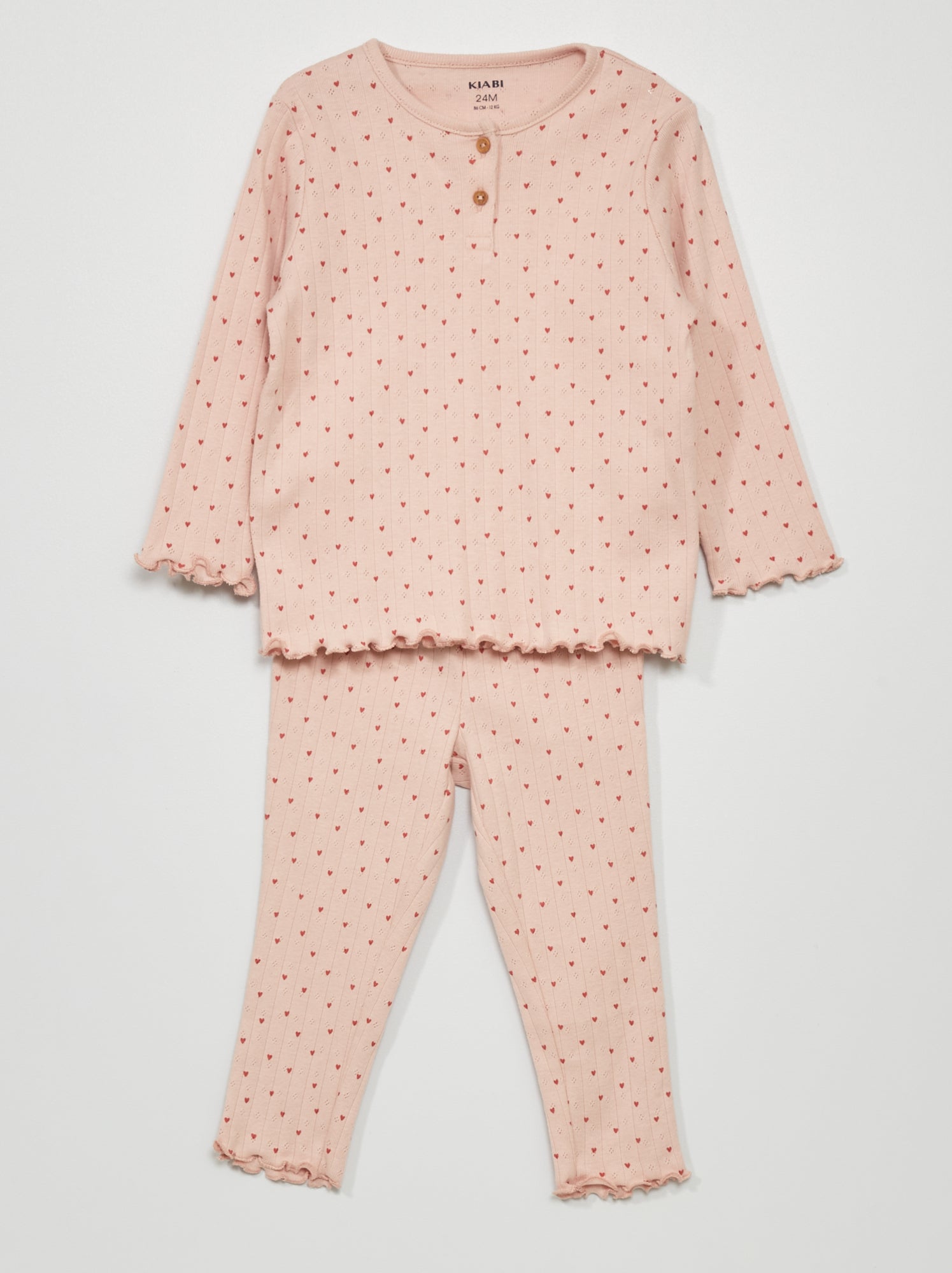 Camille Pigiama Donna In Pile Morbido 2 Pezzi - Bianco Con Stampa Cuori Rosa, Collo A Imbuto Con Cerniera