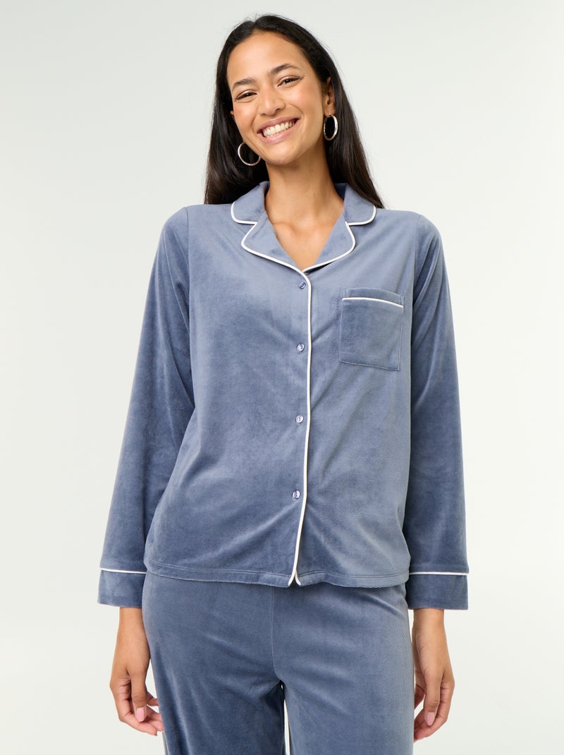 Completo pigiama 2 pezzi - Camicia + pantalone Grigio - Kiabi