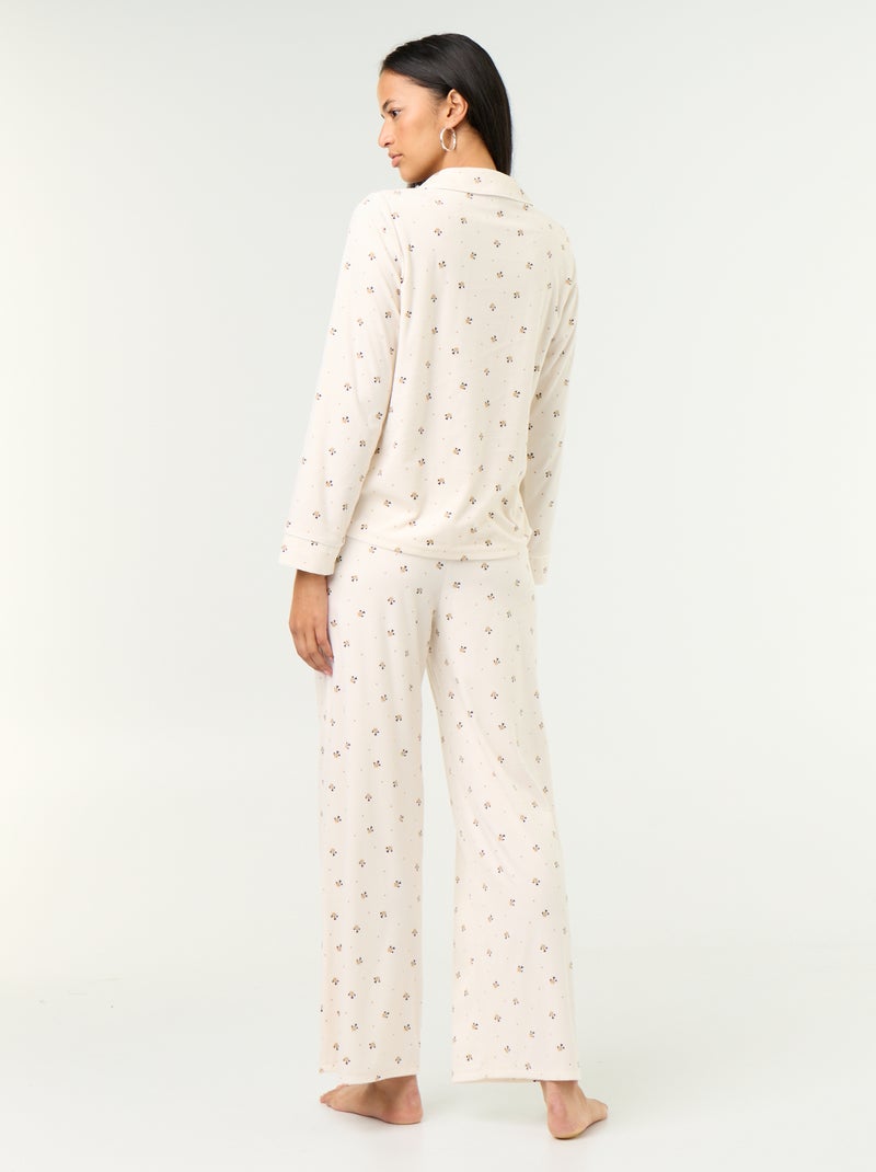 Completo pigiama 2 pezzi - Camicia + pantaloni Bianco - Kiabi