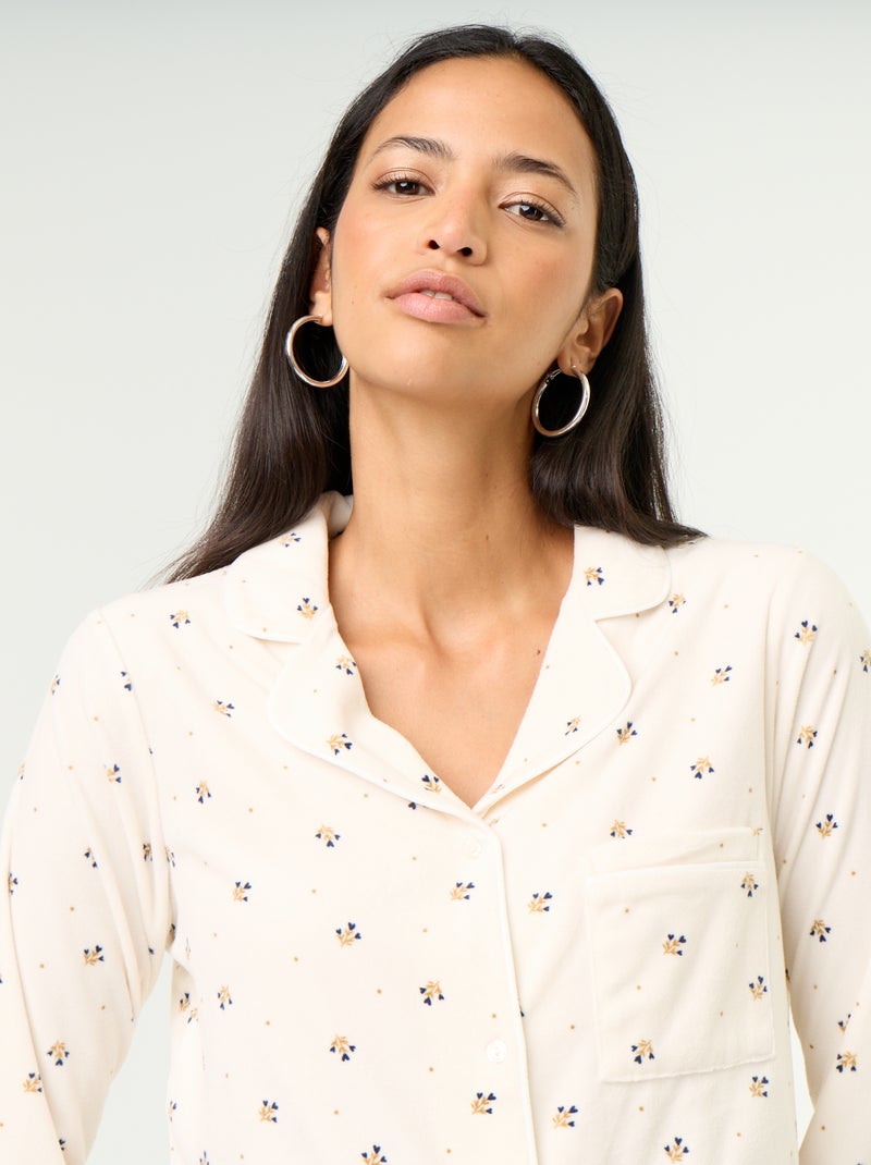 Completo pigiama 2 pezzi - Camicia + pantaloni Bianco - Kiabi