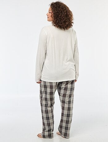 Completo pigiama 2 pezzi t-shirt + pantaloni a quadri - 2 pezzi