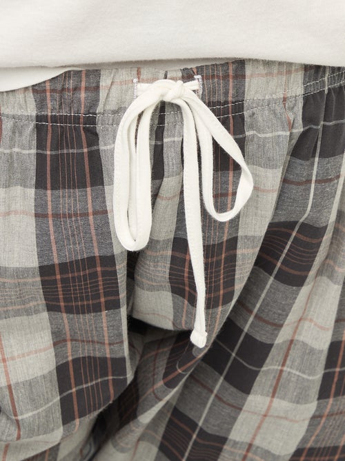 Completo pigiama 2 pezzi t-shirt + pantaloni a quadri - 2 pezzi - Kiabi