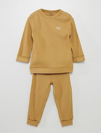 Completo pigiama a coste taglia unica - 2 pezzi