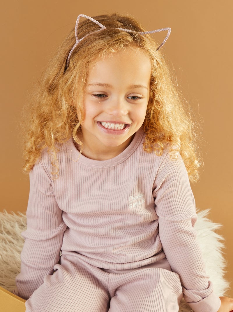 Completo pigiama a coste taglia unica - 2 pezzi ROSA - Kiabi