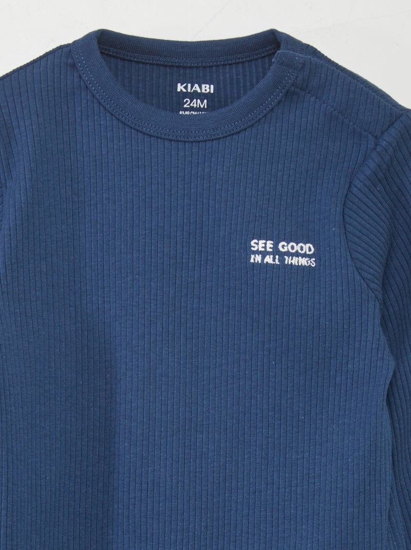 Completo pigiama a coste taglia unica - 2 pezzi VERDE - Kiabi