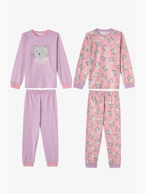 Completo pigiama bambina dainty kitty in cotone a maniche lunghe penti - Kiabi