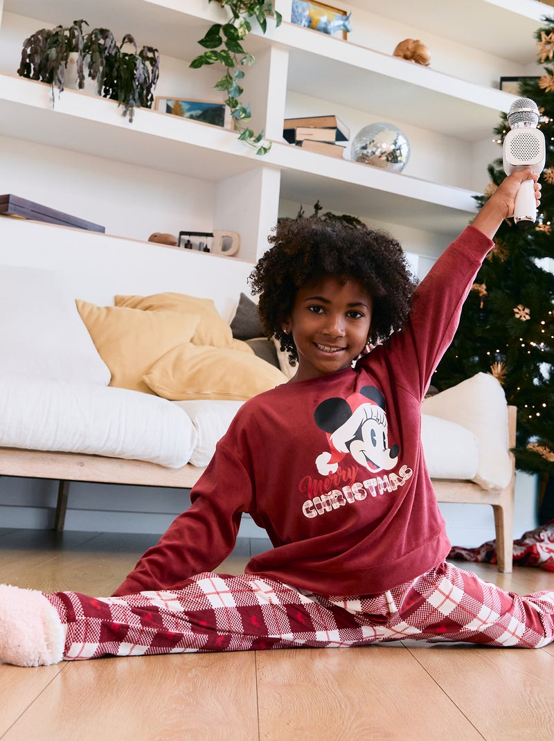 Completo pigiama bambina 'Disney' 'Natale' in velluto Rosso - Kiabi