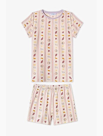 Completo pigiama bambina picnic a maniche corte penti