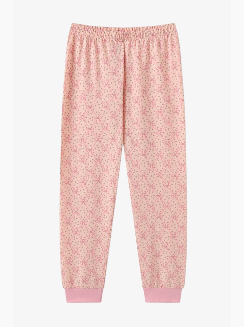 Completo pigiama bambina whisper bows in cotone a maniche lunghe penti Rosa - Kiabi