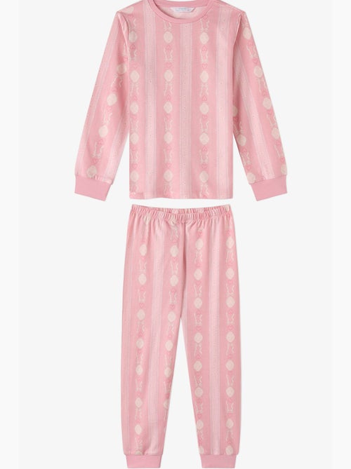 Completo pigiama bambina whisper bows in cotone a maniche lunghe penti - Kiabi