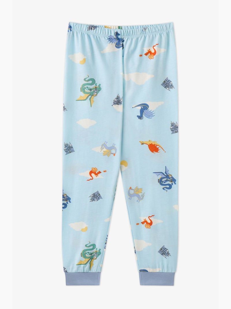 Completo pigiama bambino mini dragon riders a maniche lunghe penti Blu cielo - Kiabi