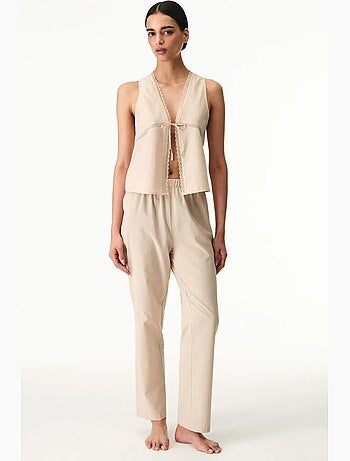 Completo pigiama belle lace con pantaloni penti