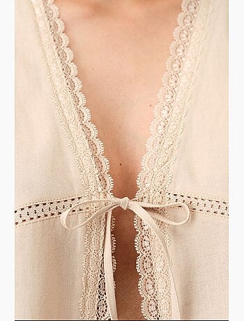 Completo pigiama belle lace con pantaloni penti