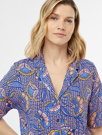 Completo pigiama camicia + pantaloni stampati