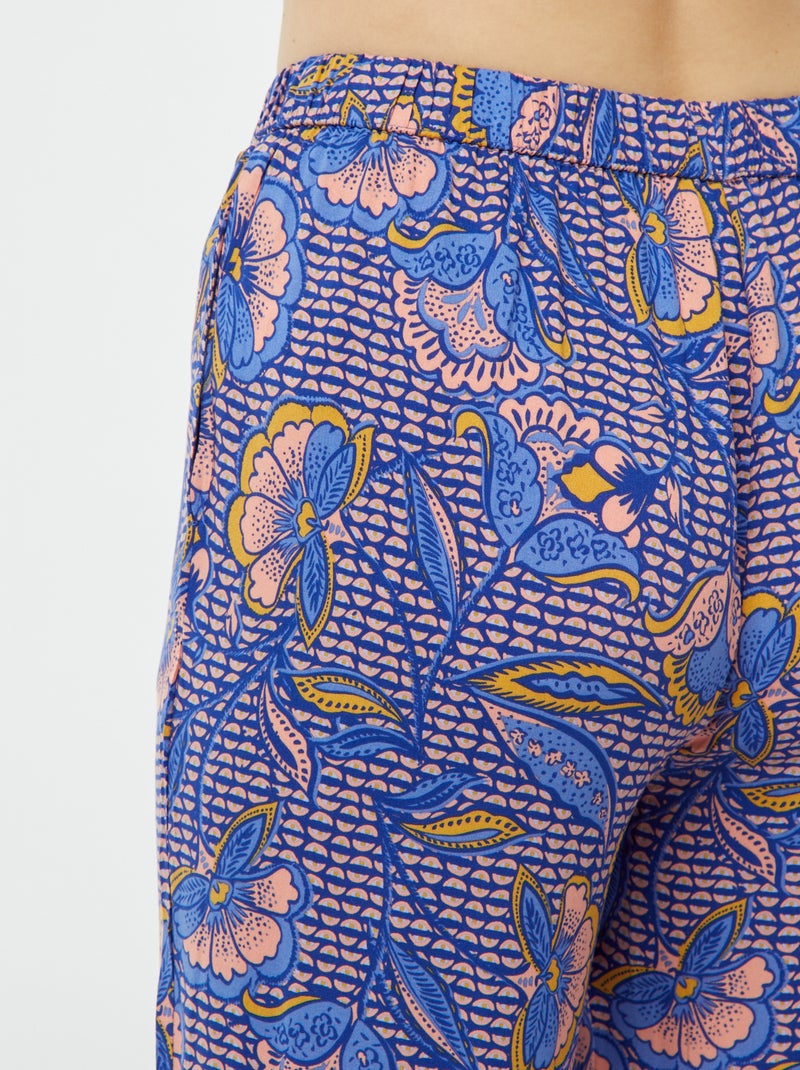 Completo pigiama camicia + pantaloni stampati BLU - Kiabi