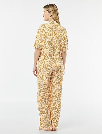 Completo pigiama camicia + pantaloni stampati