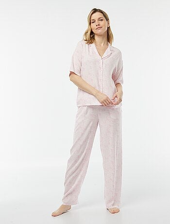 Completo pigiama camicia + pantaloni stampati