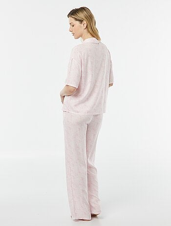 Completo pigiama camicia + pantaloni stampati