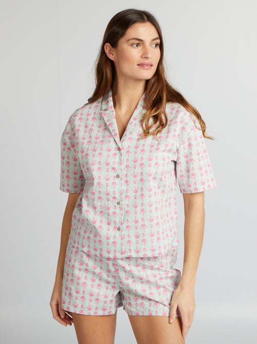 Completo pigiama camicia + shorts - Kiabi