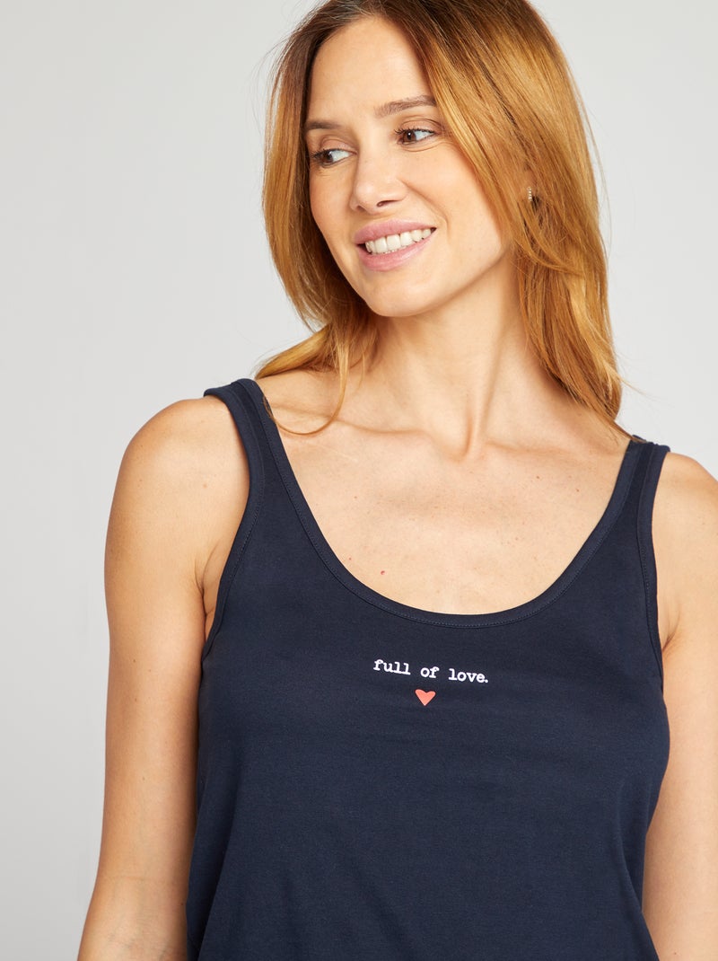 Completo pigiama canotta Completo canotta stampata + shorts - shorts stampato - 2 pezzi BLU - Kiabi