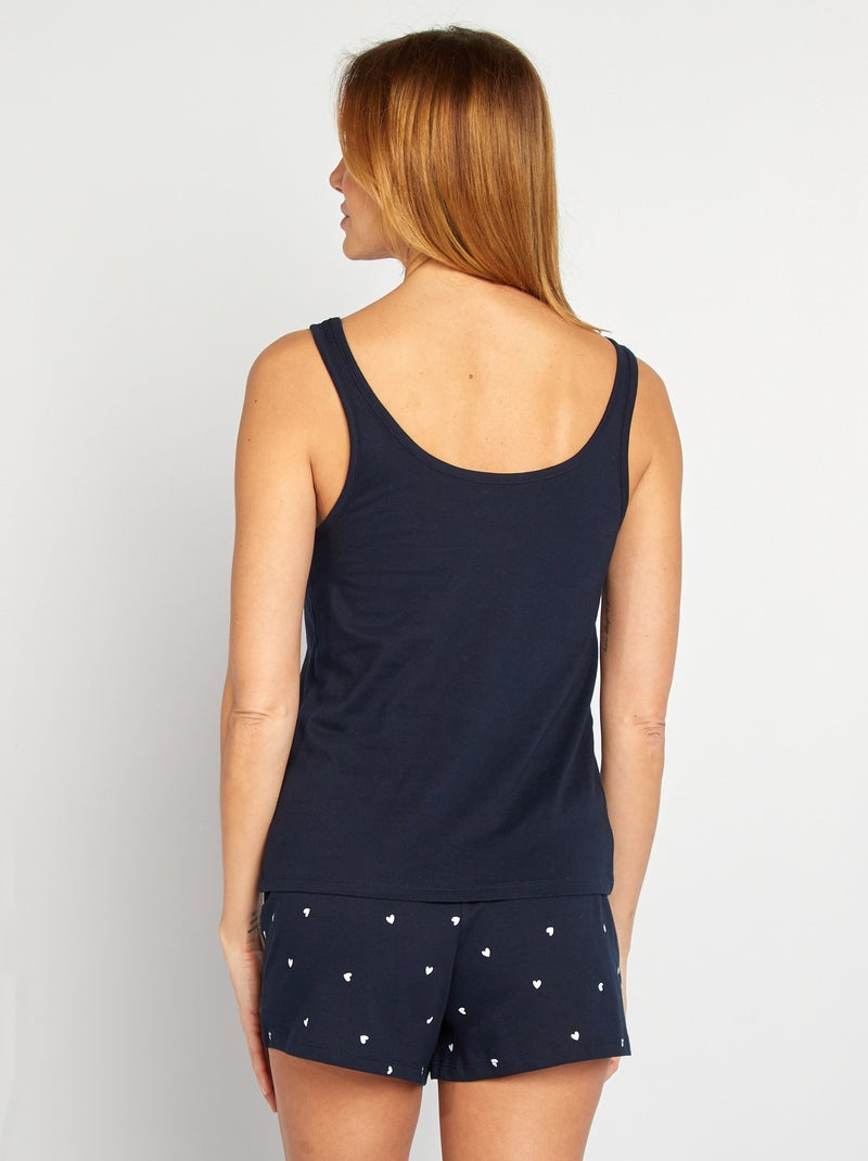 Completo pigiama canotta Completo canotta stampata + shorts - shorts stampato - 2 pezzi BLU - Kiabi