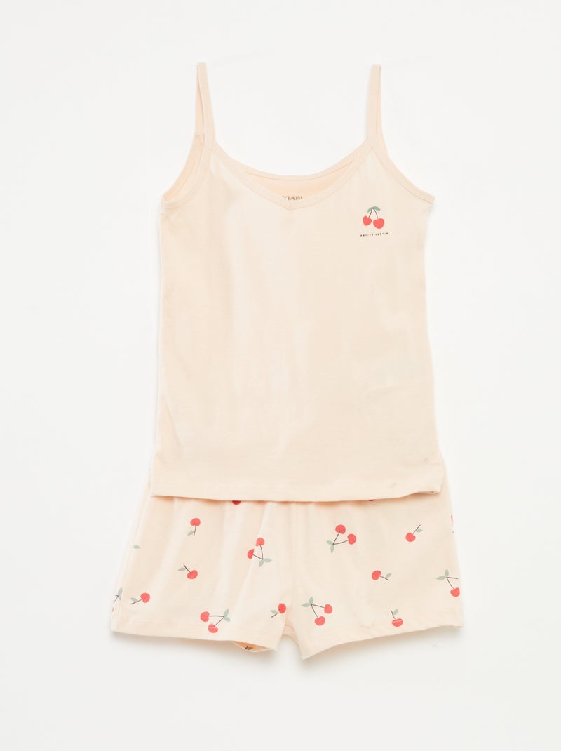 Completo pigiama canotta + shorts in stampato - 2 pezzi ROSA - Kiabi