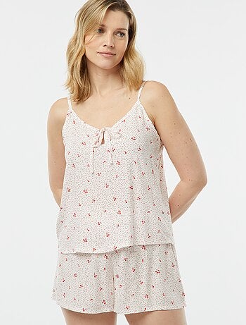Completo pigiama canotta + shorts stampati