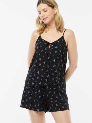 Completo pigiama canotta + shorts stampati