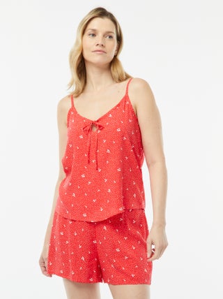 Completo pigiama canotta + shorts stampati