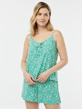 Completo pigiama canotta + shorts stampati