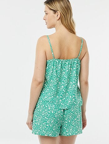 Completo pigiama canotta + shorts stampati