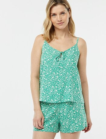 Completo pigiama canotta + shorts stampati