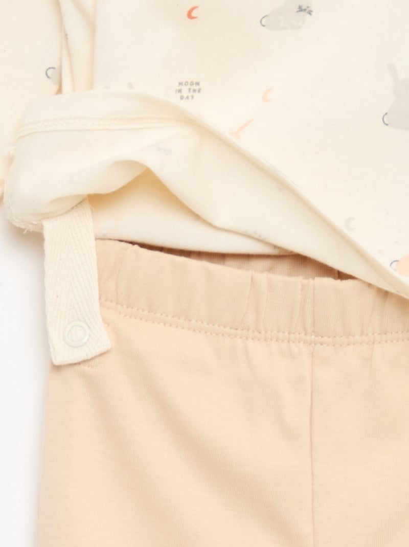 Completo pigiama chill in jersey di cotone Bianco - Kiabi