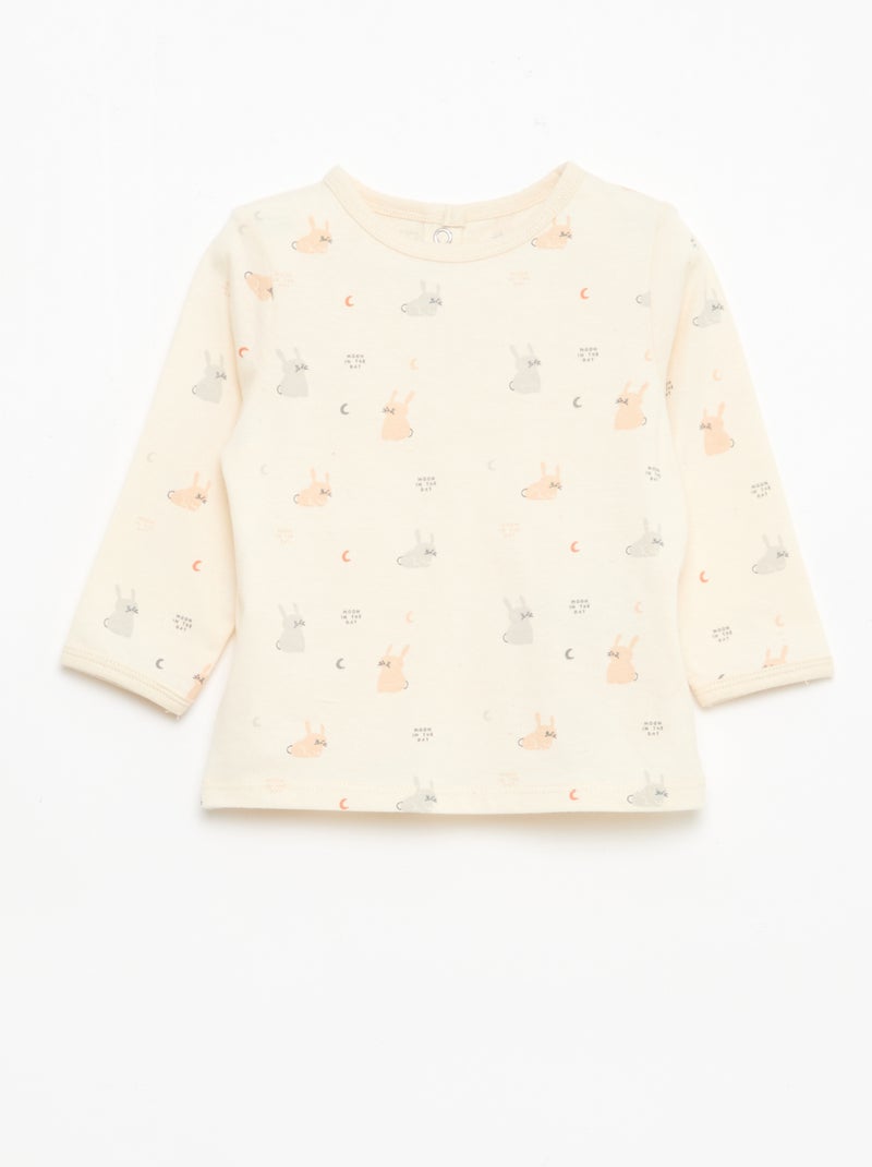 Completo pigiama chill in jersey di cotone Bianco - Kiabi