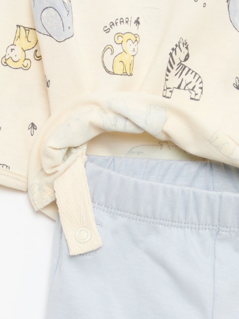 Completo pigiama chill in jersey di cotone Bianco - Kiabi