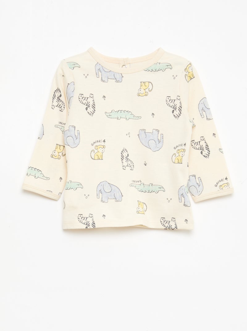 Completo pigiama chill in jersey di cotone Bianco - Kiabi