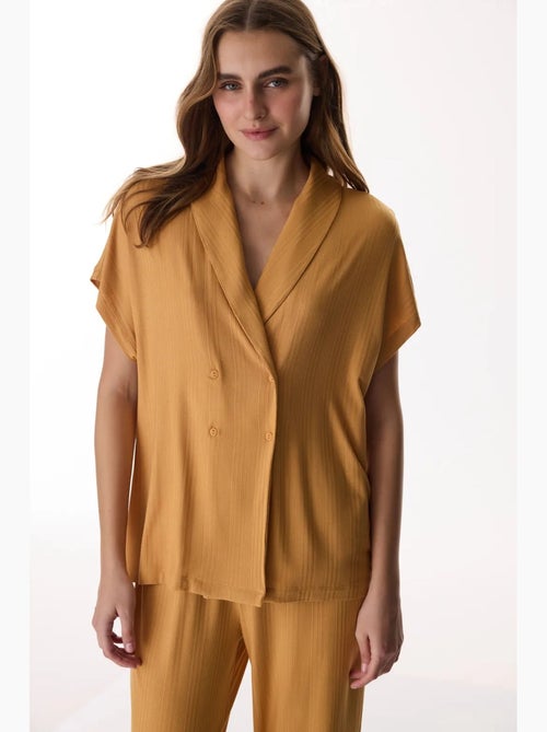 Completo pigiama cinnamon margot a coste con pantaloni e maniche corte penti - Kiabi Completo pigiama cinnamon margot a coste con pantaloni e maniche corte penti - Kiabi