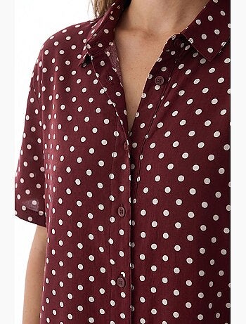 Completo pigiama con camicia e pantaloni a pois penti