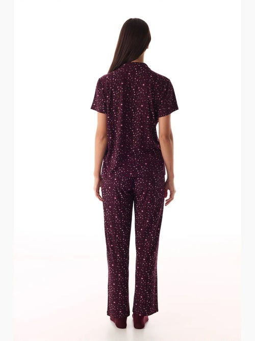 Completo pigiama con camicia e pantaloni, leopardato, a coste, manica corta penti - Kiabi Completo pigiama con camicia e pantaloni, leopardato, a coste, manica corta penti - Kiabi