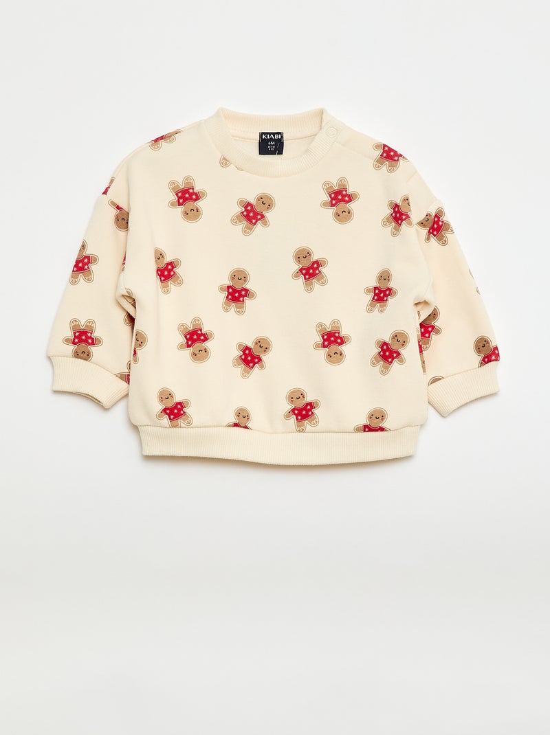 Completo pigiama con stampa natalizia Bianco - Kiabi