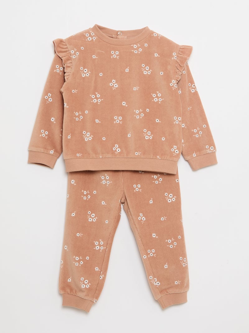 Completo pigiama coordinato Marrone Neonata Kiabi