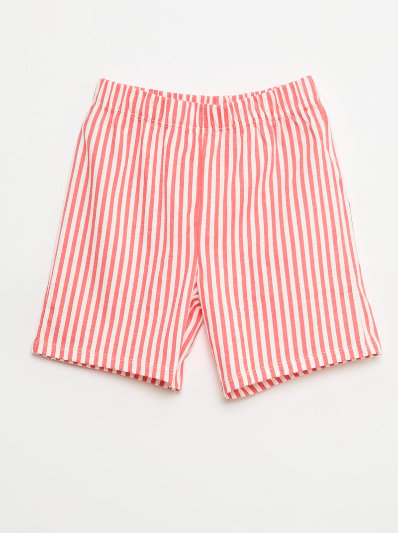 Completo pigiama corto 2 pezzi T-shirt + pantaloncini Rosso - Kiabi