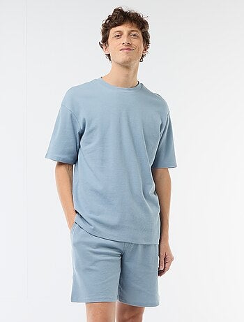 Completo pigiama corto a nido d'ape - 2 pezzi