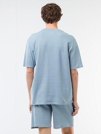 Completo pigiama corto a nido d'ape - 2 pezzi