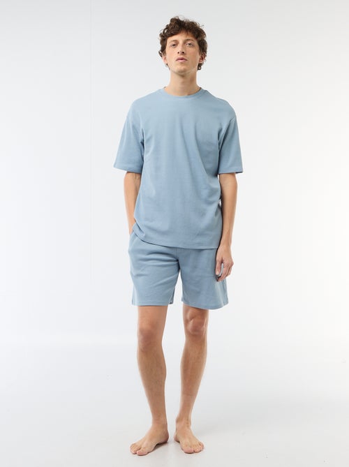 Completo pigiama corto a nido d'ape - 2 pezzi - Kiabi