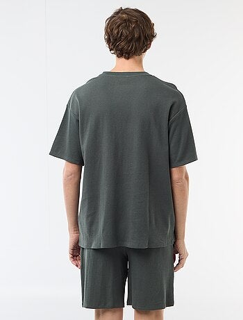 Completo pigiama corto a nido d'ape - 2 pezzi