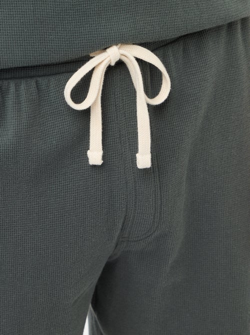 Completo pigiama corto a nido d'ape - 2 pezzi - Kiabi