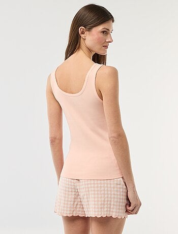 Completo pigiama corto a quadretti - 2 pezzi