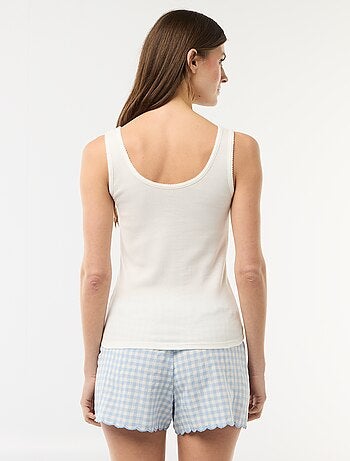 Completo pigiama corto a quadretti - 2 pezzi