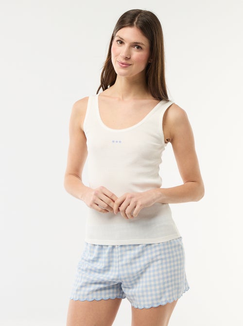 Completo pigiama corto a quadretti - 2 pezzi - Kiabi